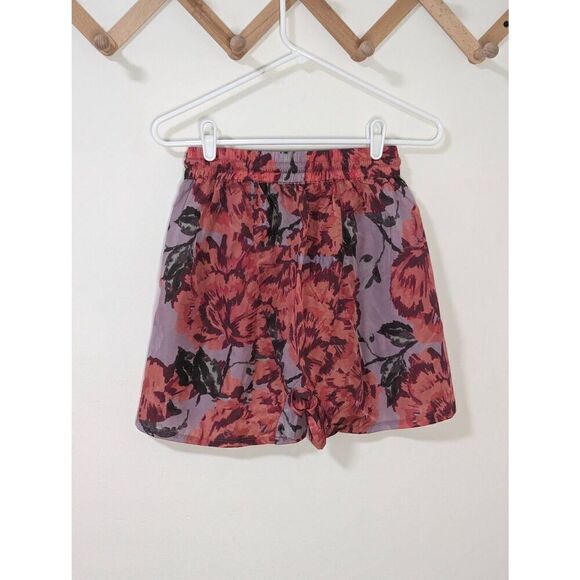 Free People Movement The Switchback Shorts Hibiscus Print Drawstring Waist Sz XS - Picture 4 of 5